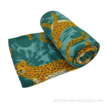 custom leopard blanket customized size and logo printed polar fleece blanket